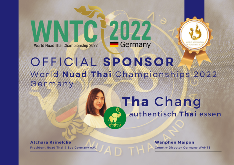 Tha Chang ist offizieller Sponsor der World Nuad Thai Championship 2022 in Stuttgart