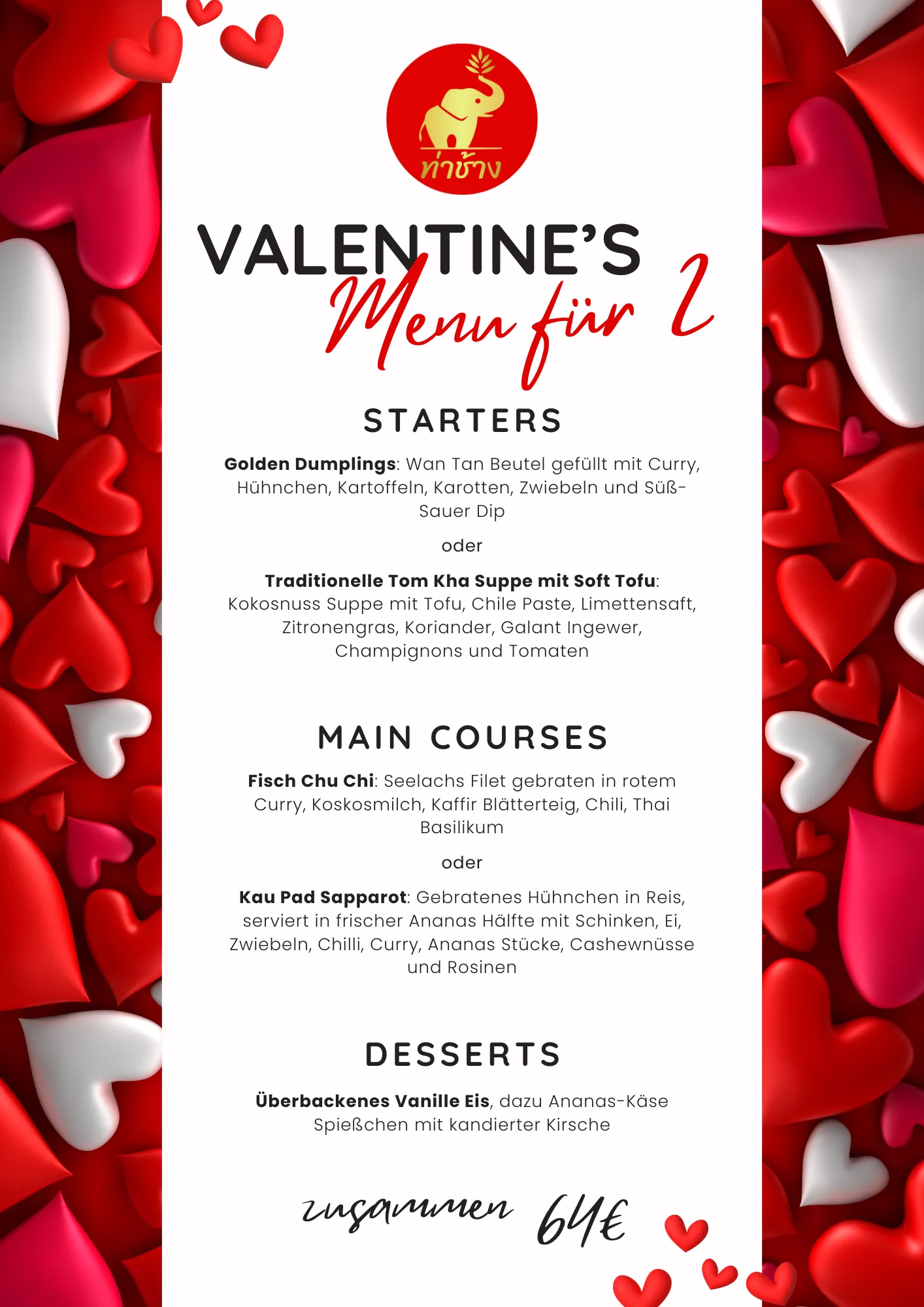 Thachang Red Valentines Day Food Menu 3 Tha Chang Stuttgart Authentic Thai Food